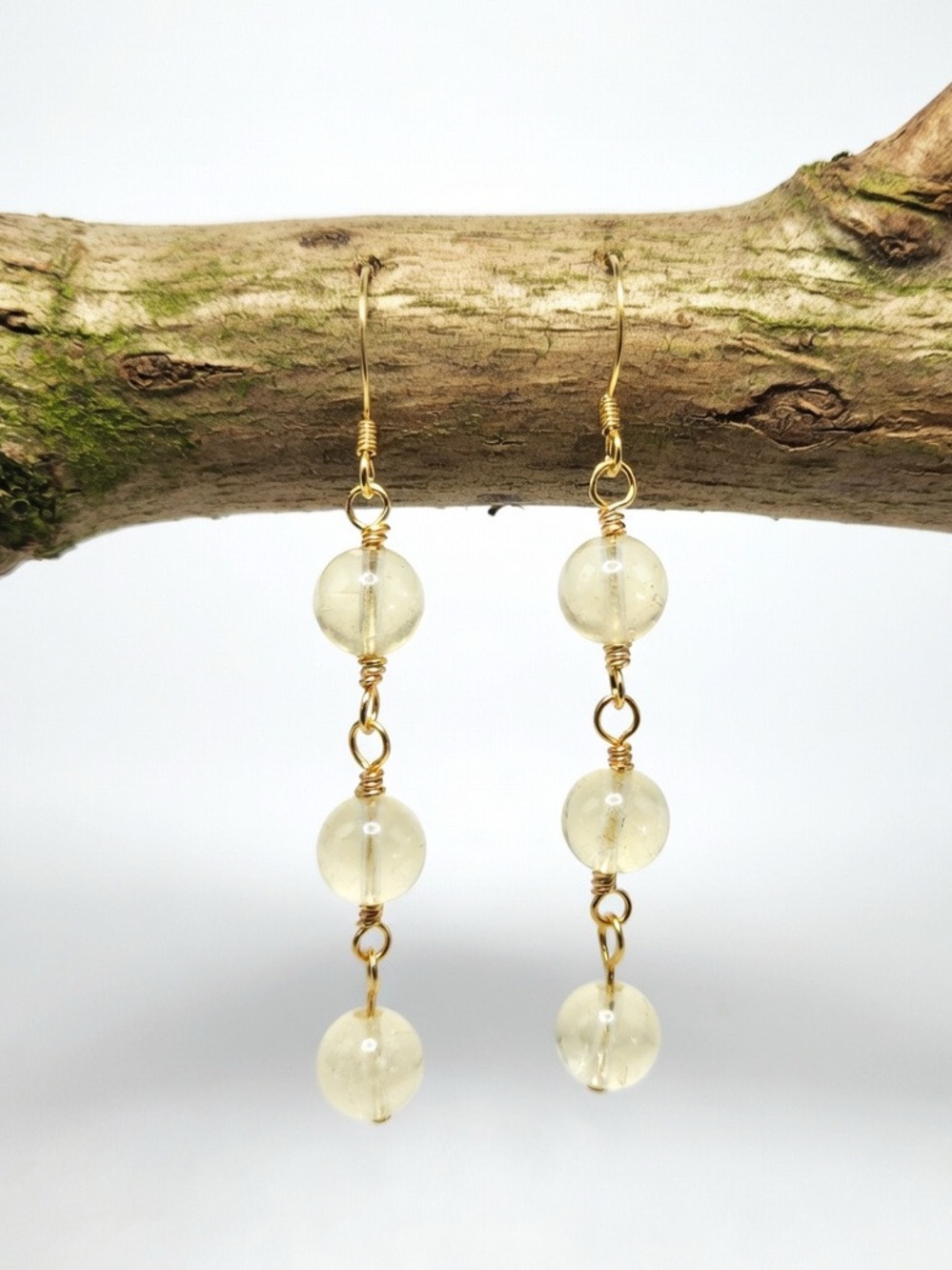 Handmade Lemon Quartz Dangle Earrings